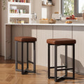 Brown X Frame Counter Bar Stools