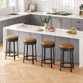 Brown Round Swivel Counter Stools