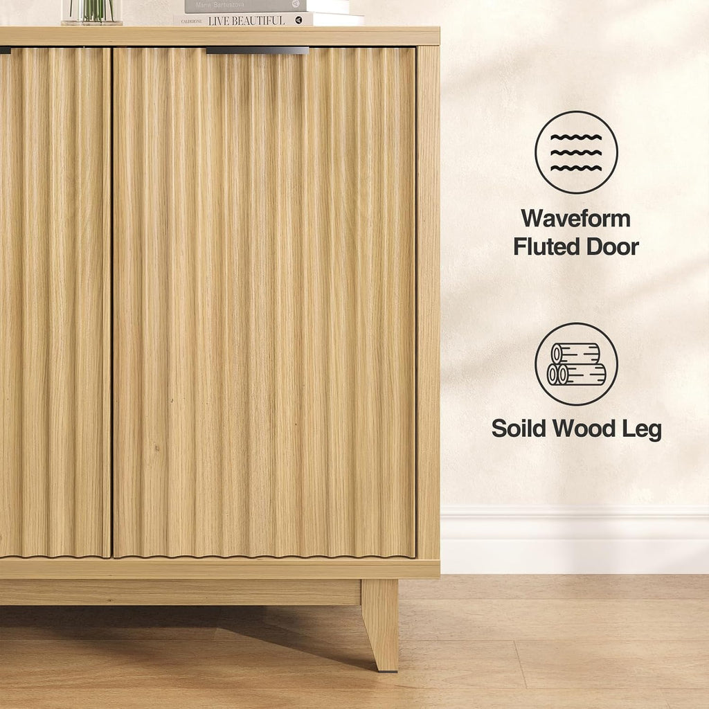 Natural Fluted Wine Sideboard