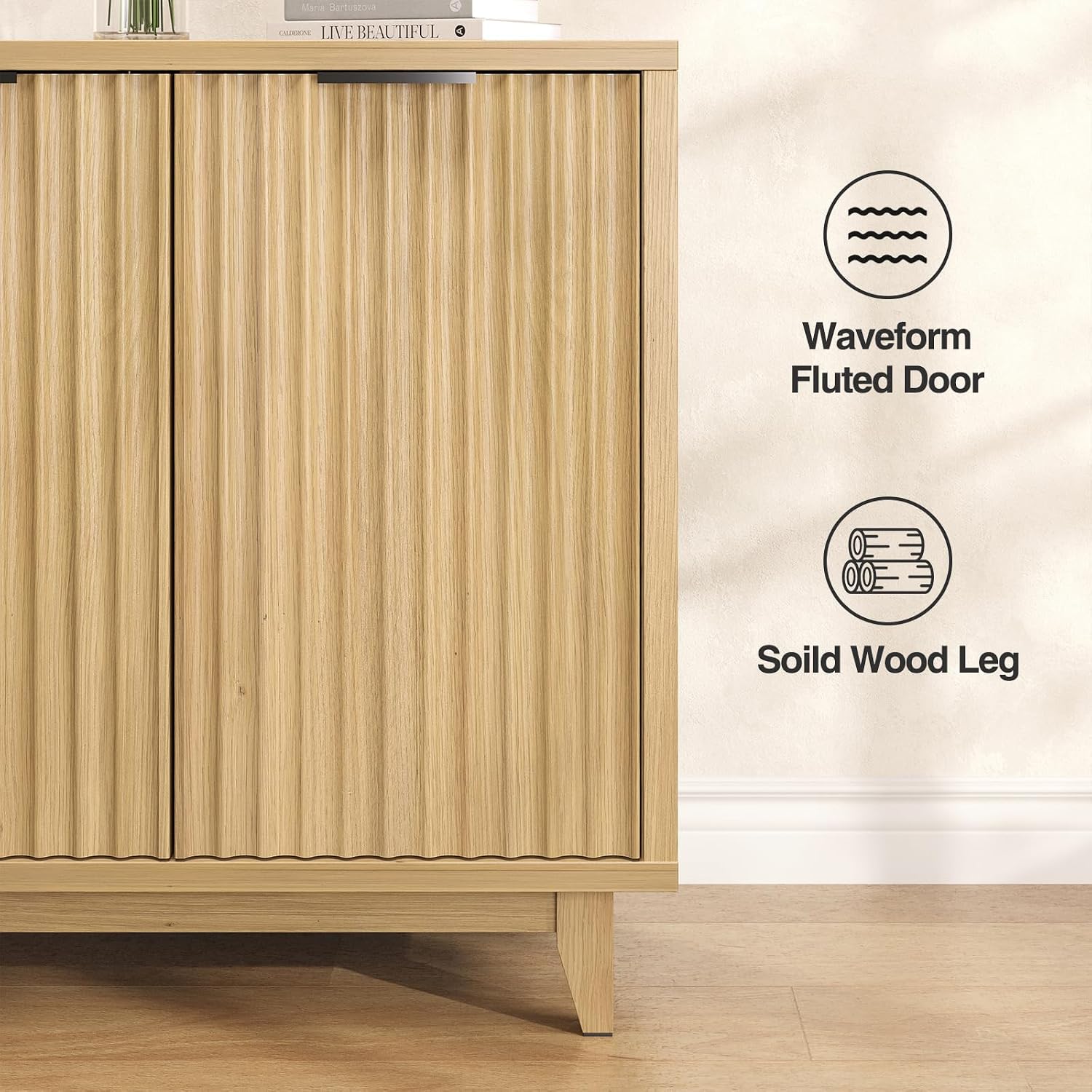 Natural Fluted Wine Sideboard