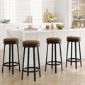Brown Round Swivel Bar Stools