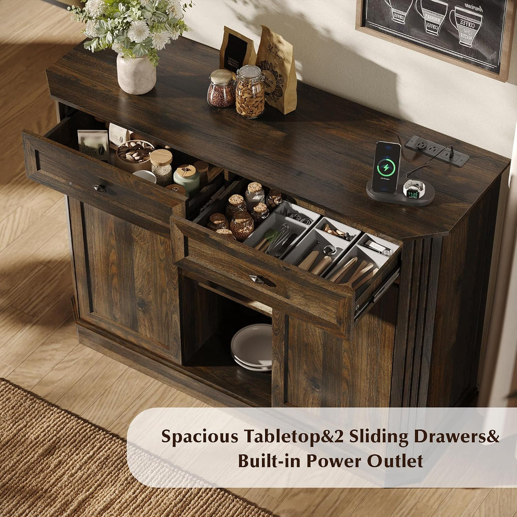 Walnut LED Wine Bar Sideboard