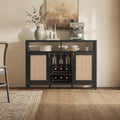 Black Oak Rattan Bar Sideboard