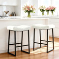 Black Faux Leather Saddle Counter Stools