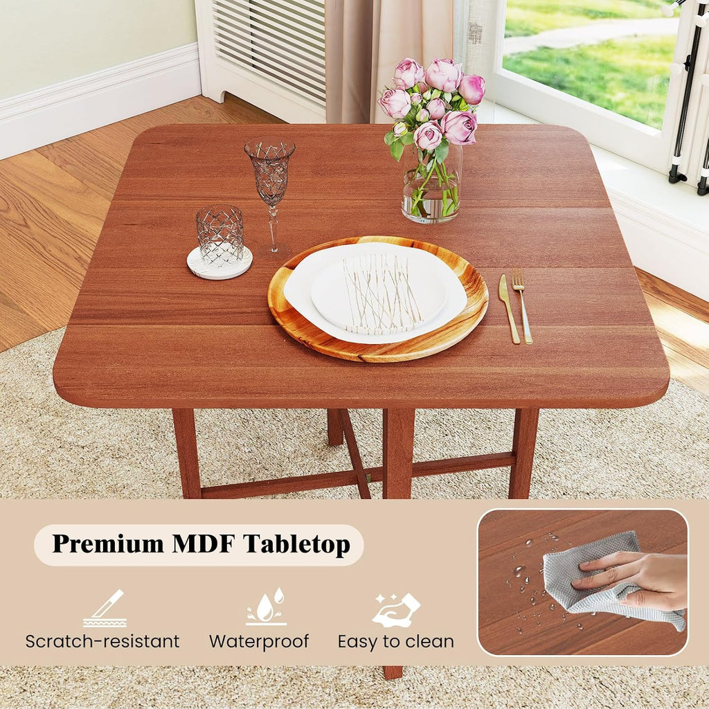 Walnut Square Extendable Drop Leaf Table