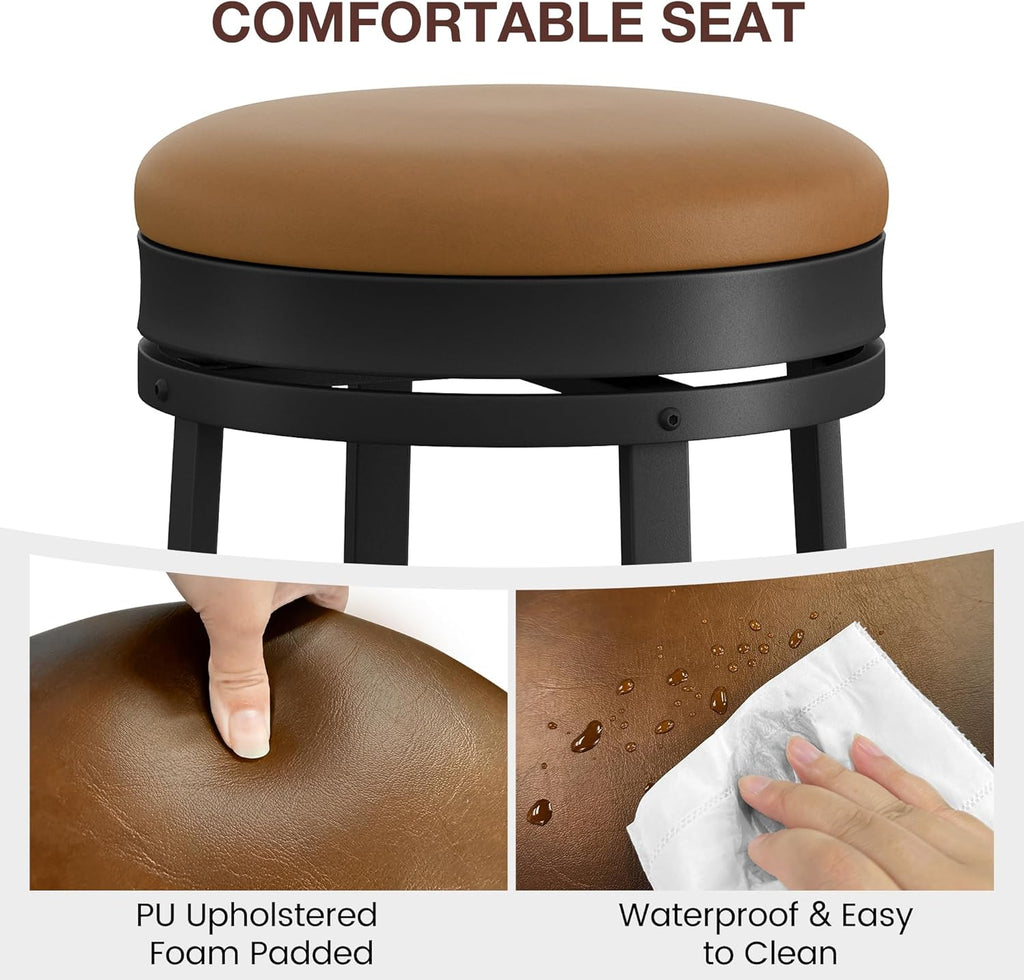 Brown Swivel Counter Bar Stools