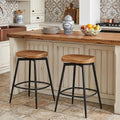 Brown Swivel Saddle Bar Stools