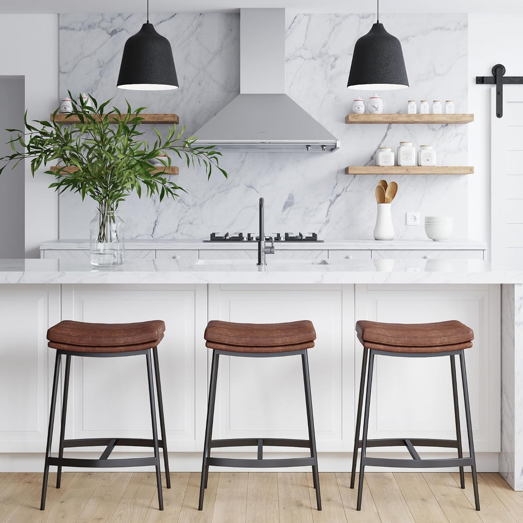 Brown Saddle Counter Bar Stool