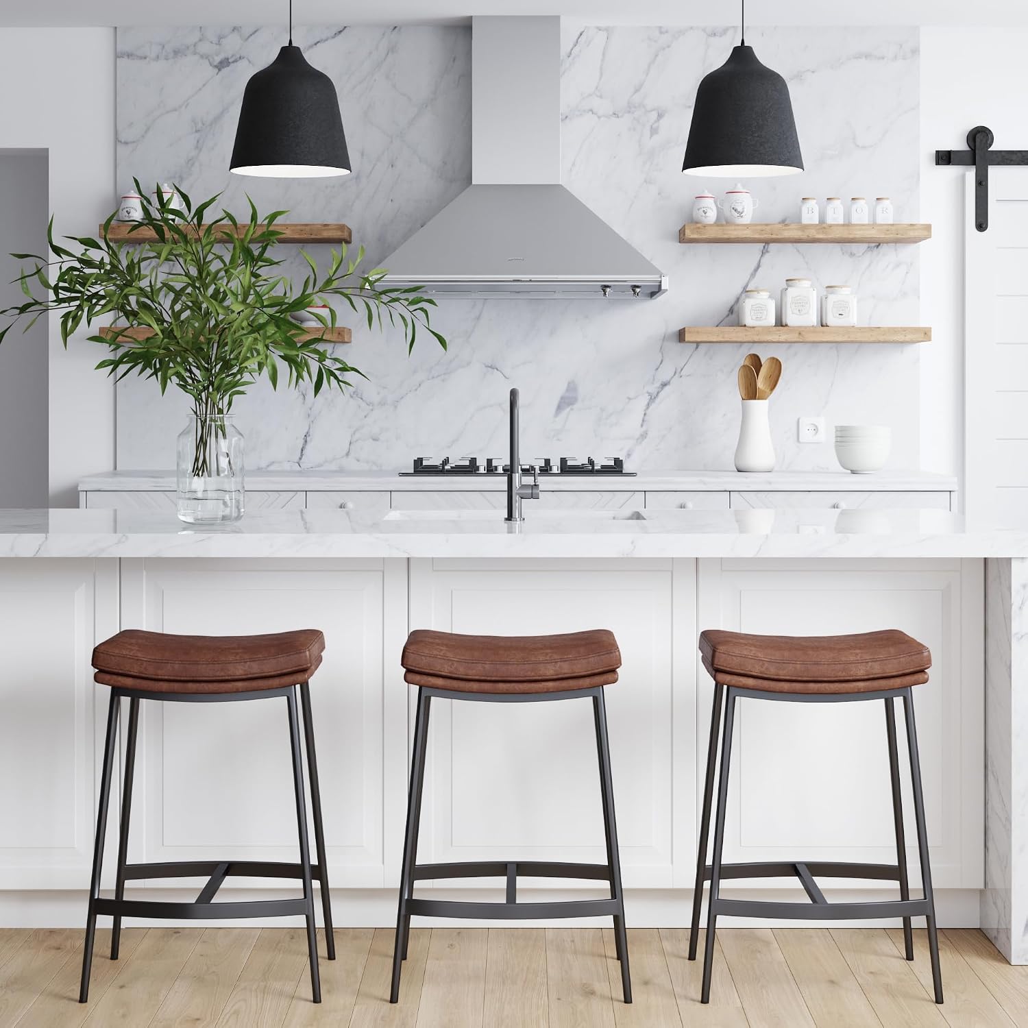 Brown Saddle Counter Bar Stool