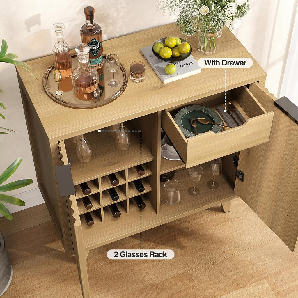 Natural Fluted Wine Sideboard