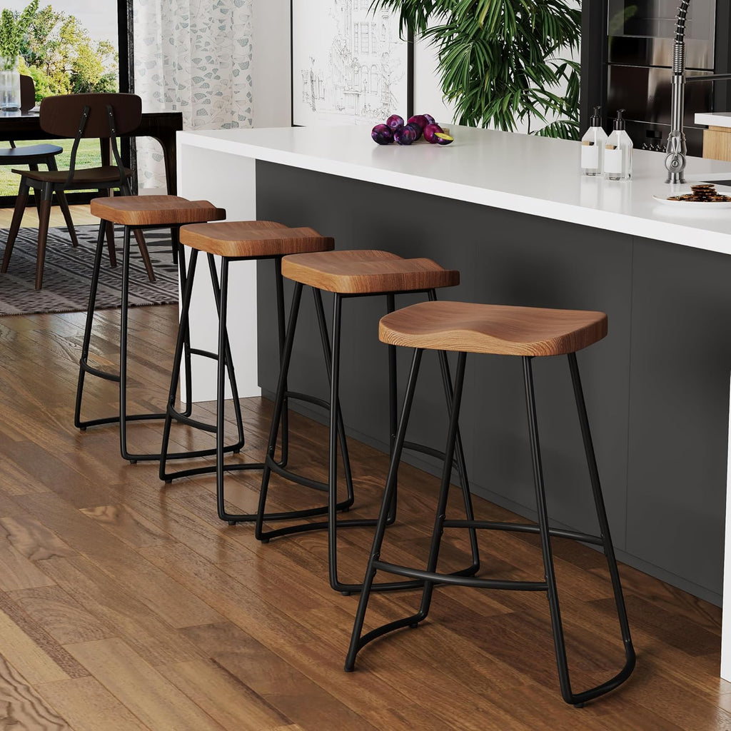 Brown Saddle Counter Bar Stools