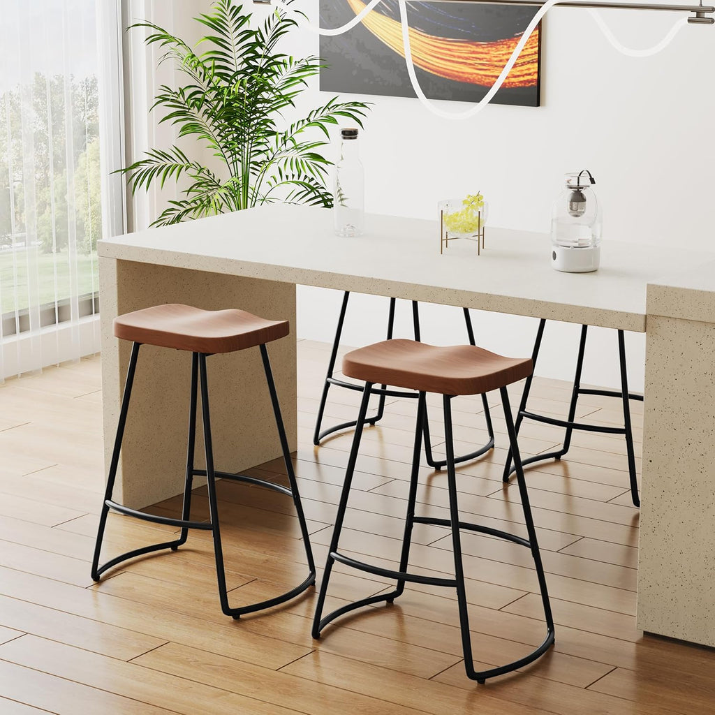 Brown Saddle Counter Bar Stools