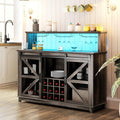 Dark Brown LED Wine Bar Sideboard